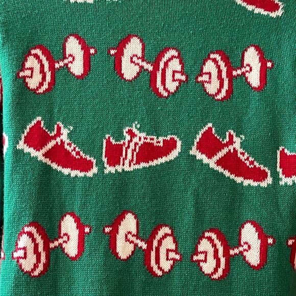 Blizzard Bay Bodybuilder Santa No Pain Xmas Gains Ugly Christmas Sweater Size XL - Picture 5 of 7